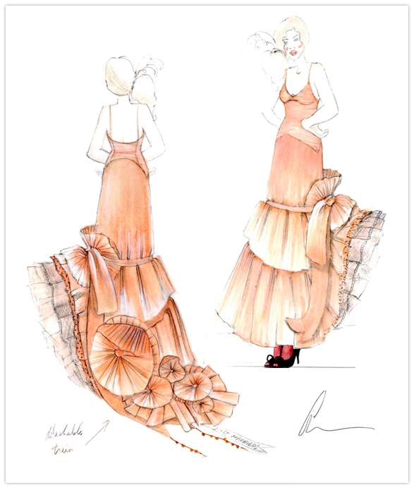 designer dresses sketches. are the sketches� maybe