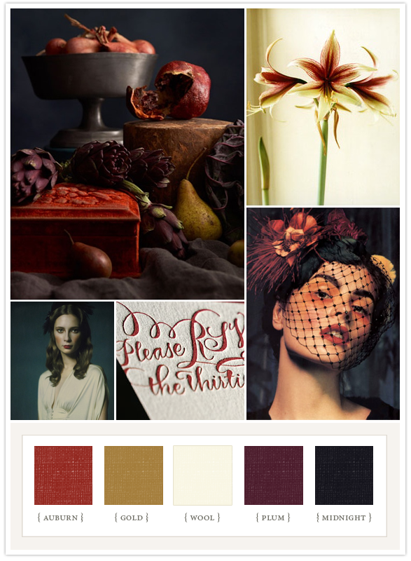 and gathering inspiration for their fall weddings We love this palette