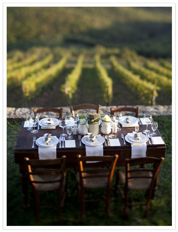 The concept was a fall Tuscan dinner at sunset a seasonal affair with 
