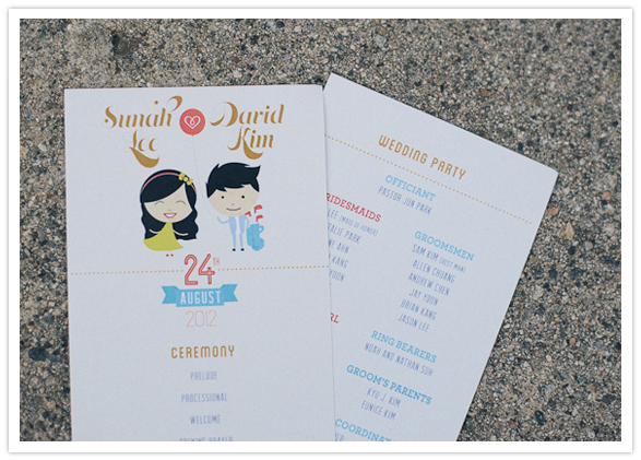 Custom Cartoon Printed Wedding Programs 100 Layer Cake