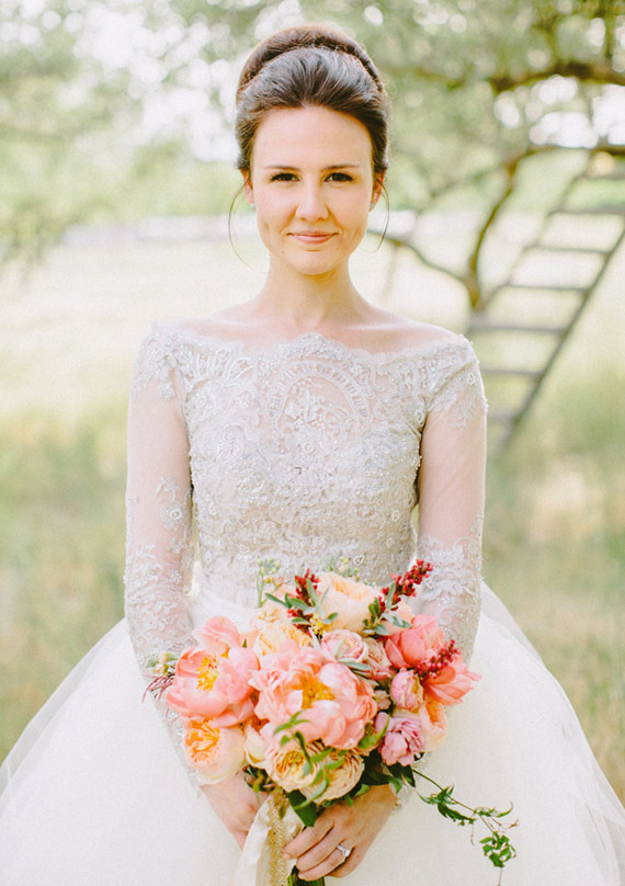 Pink peony bouquet | photo Ciara Richardson | 100 Layer Cake