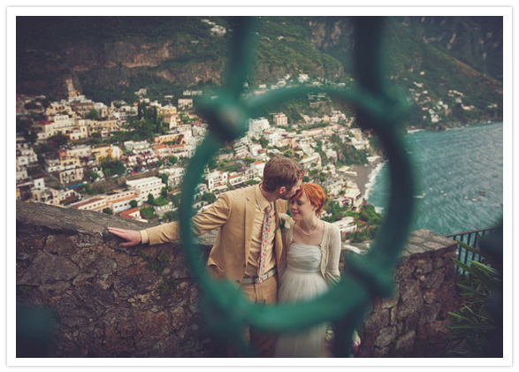 cliff-side wedding portraits in Positano, Italy