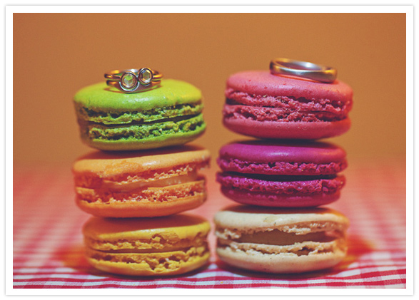 stacked macaroons and rings