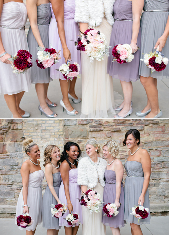 shades of purple bridesmaid dresses 