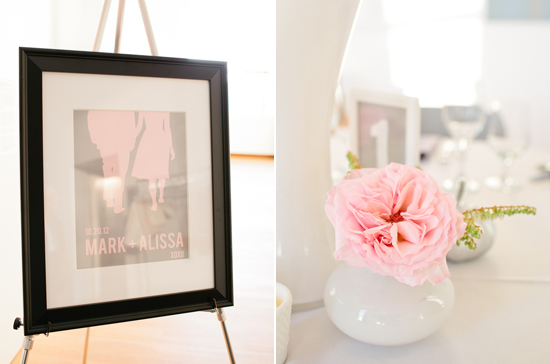 pale pink floral and poster accents