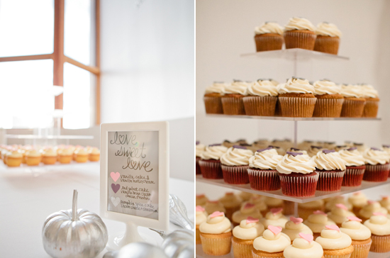 cupcake tower and framed printed details