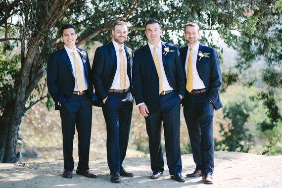 Black and gold groomsmen attire | Photo by Mary Costa Photography | Read more -  http://www.100layercake.com/blog/wp-content/uploads/2015/04/DIY-Elysian-Los-Angeles-Wedding
