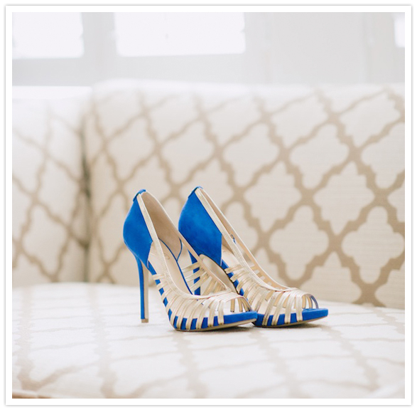 blue and gold wedding shoes