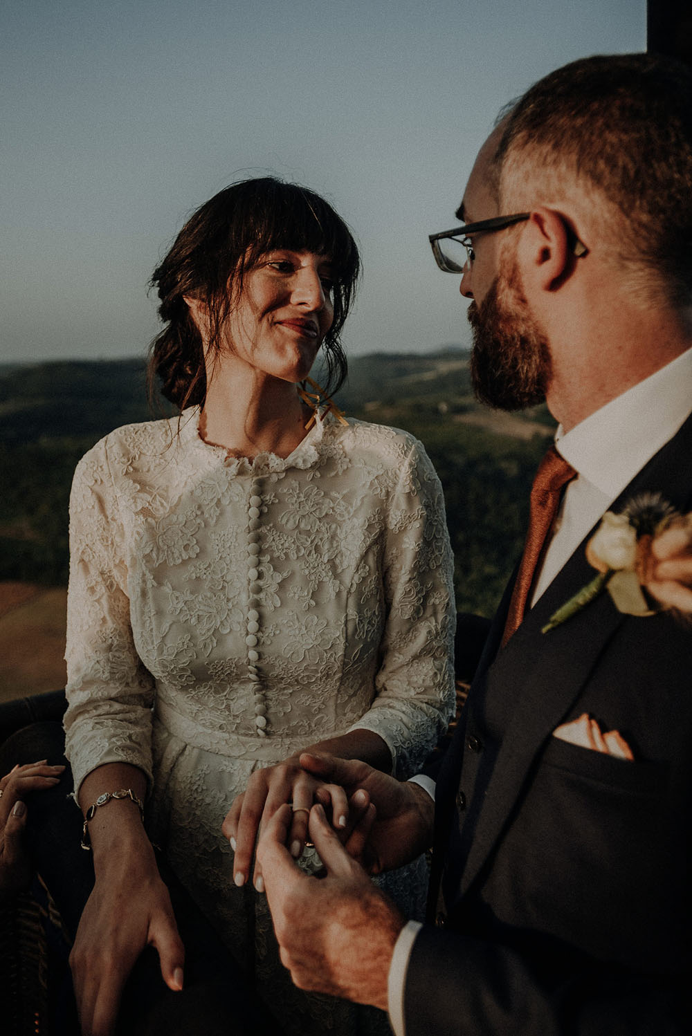  Vintage hot air balloon elopement over Tuscany