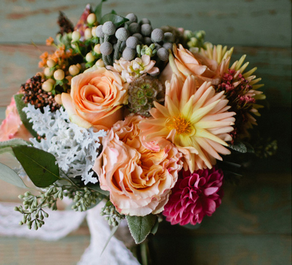 Berry inspired wedding bouquet | 100 Layer Cake