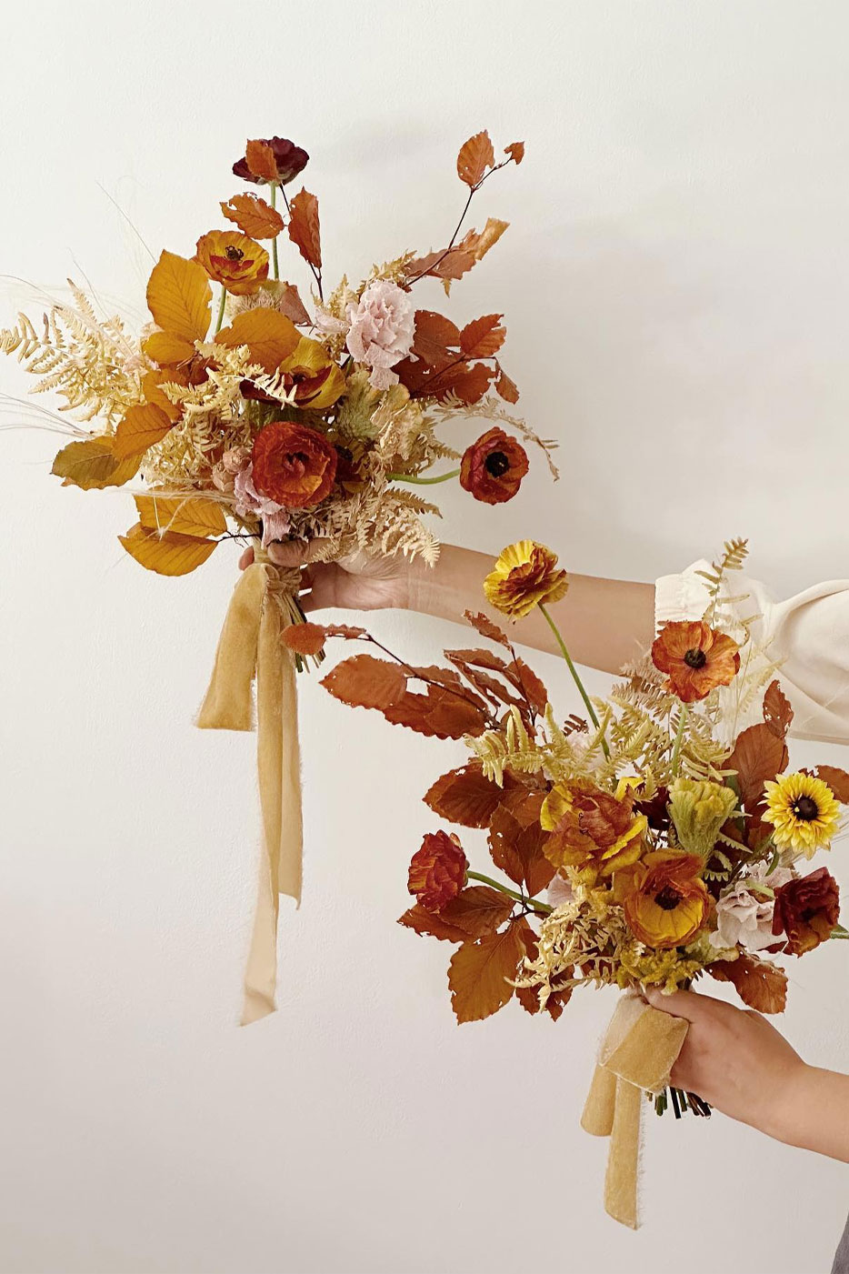 Fall bridesmaids bouquets by Mandy’s Garden Floral Design.