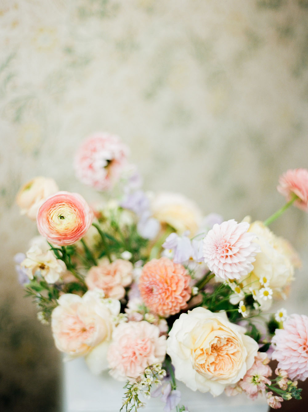 A sweet gingham and pastel courtyard wedding