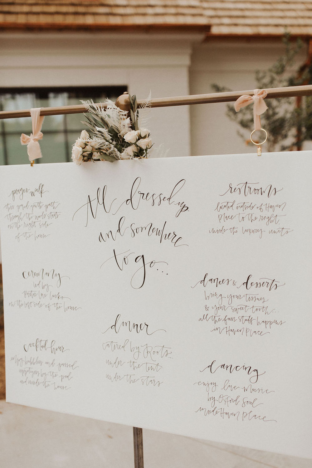 Intimate wedding at a home in North Carolina with a neutral color palette