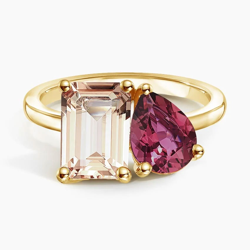 Toi et Moi Morganite and Pink Tourmaline Cocktail Ring in ruby from Brilliant Earth