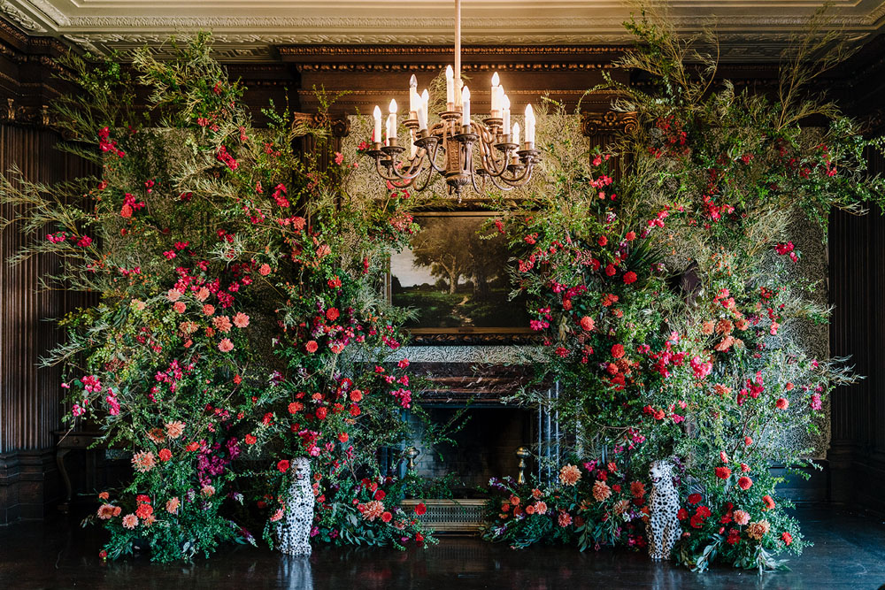 lush maximalist dahlia florals for jewel toned san francisco wedding