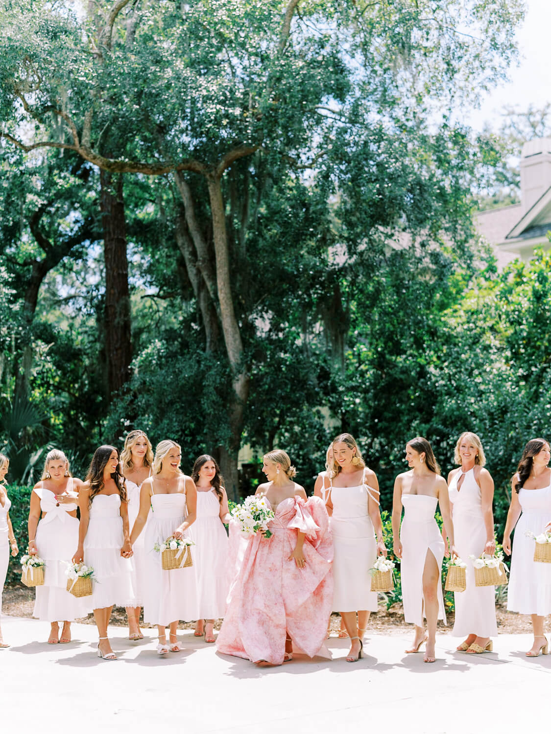 Hilton Head Wedding with a Pink Wedding Dress