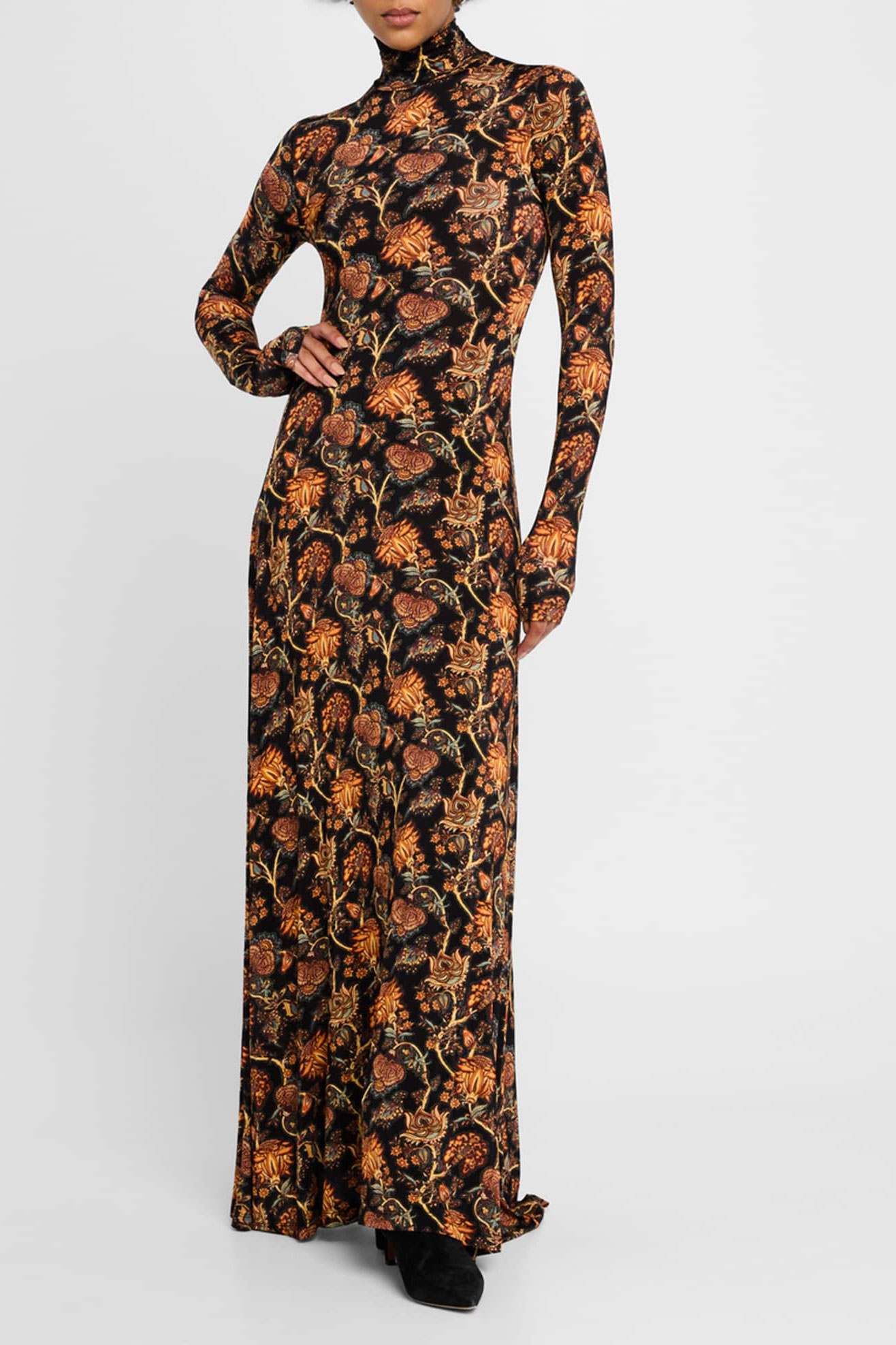 Ulla Johnson Amari Printed Turtleneck Maxi Dress