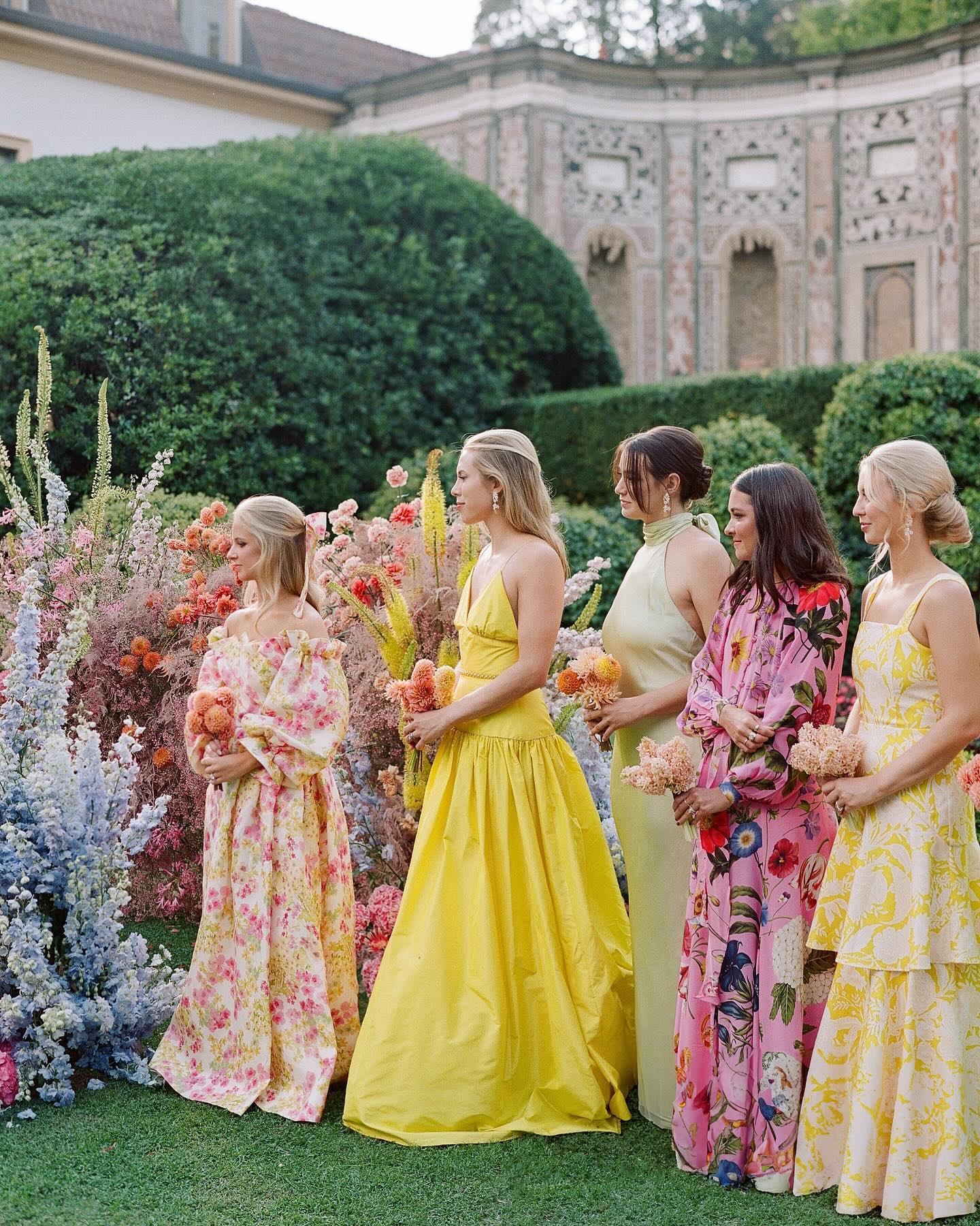 colorful bridesmaid dresses - 2024 wedding trends