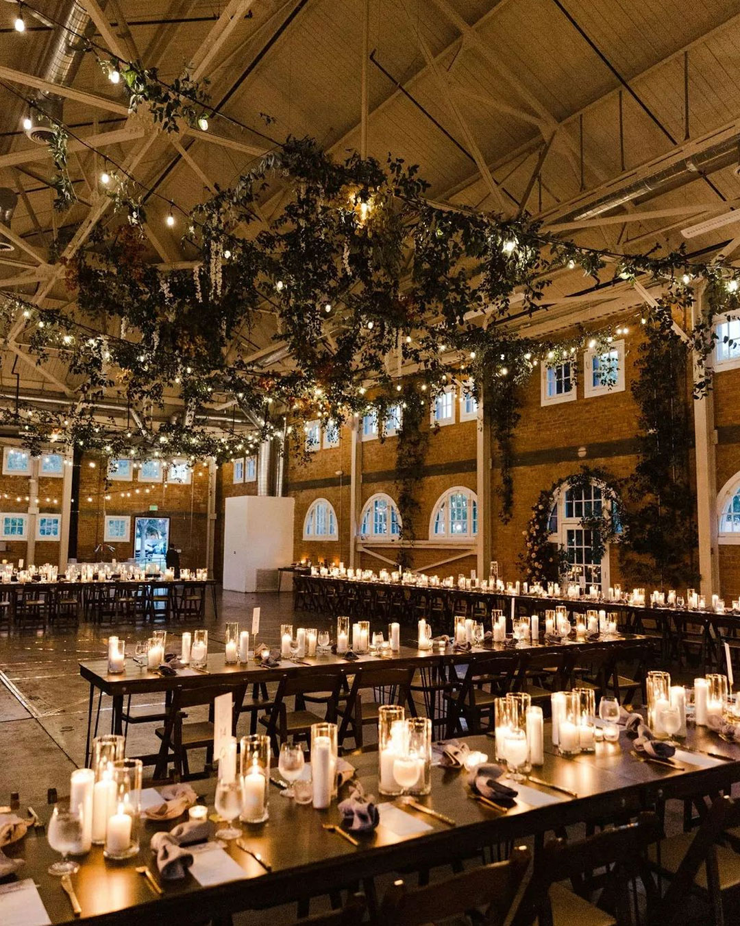 candlelit dinner at BRICK san diego industrial wedding venue