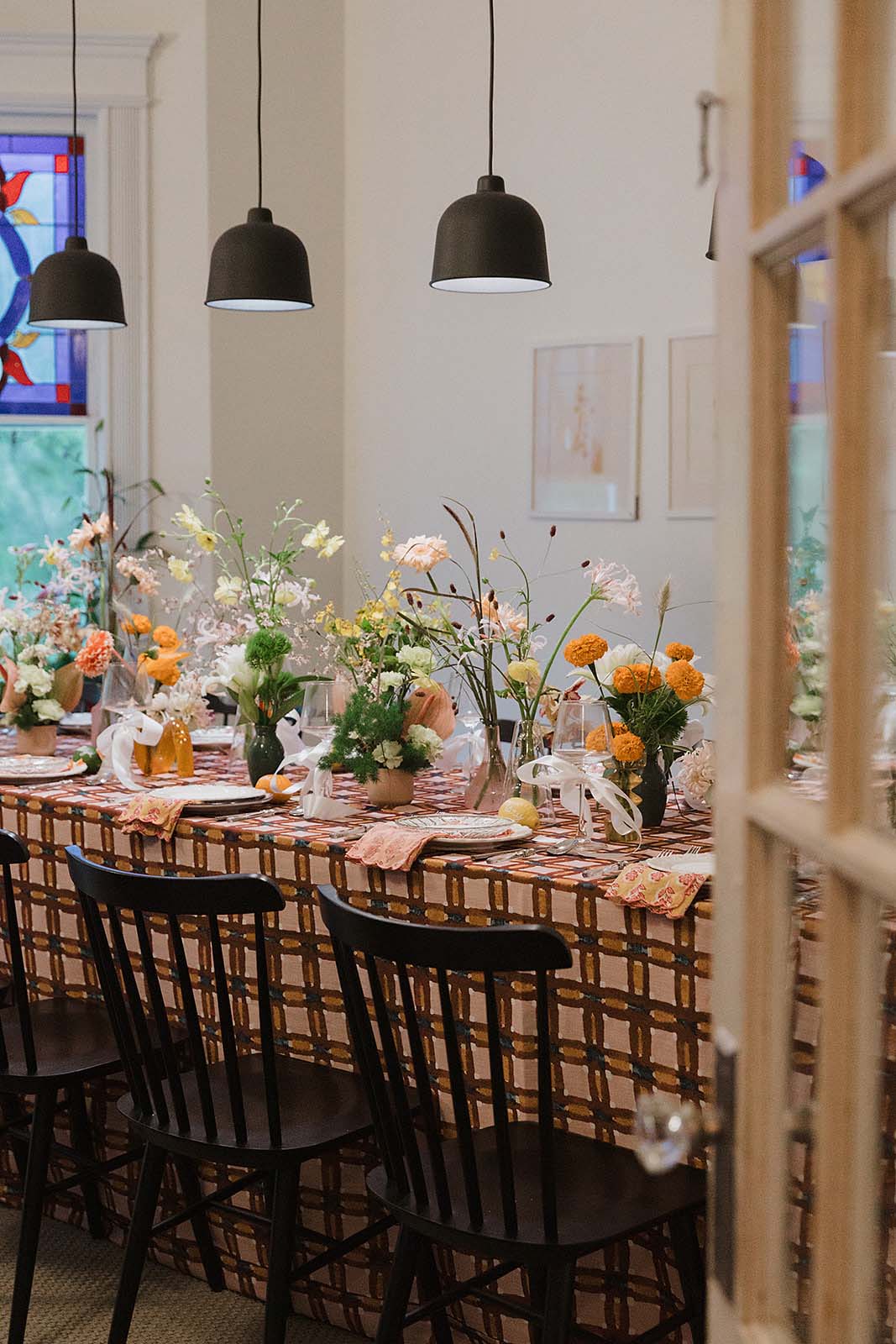 maximalist tablescape for bridal brunch