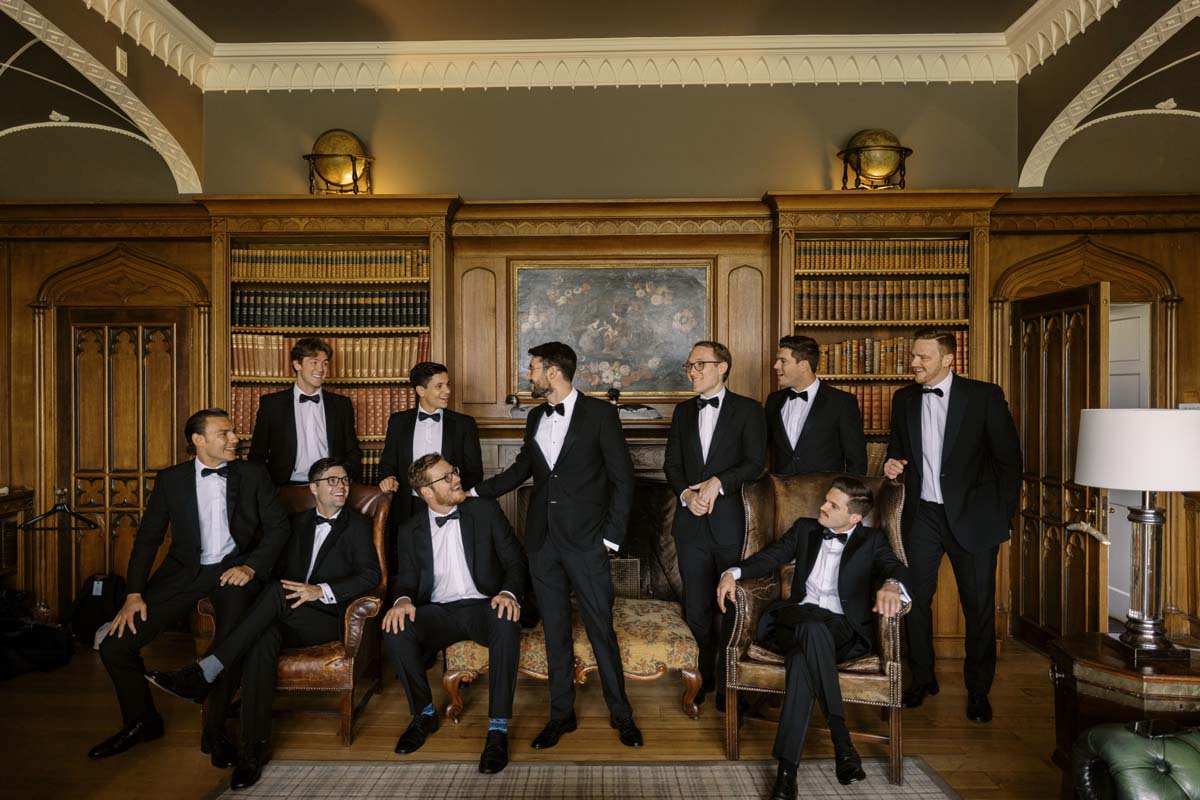 groomsmen in classic tux