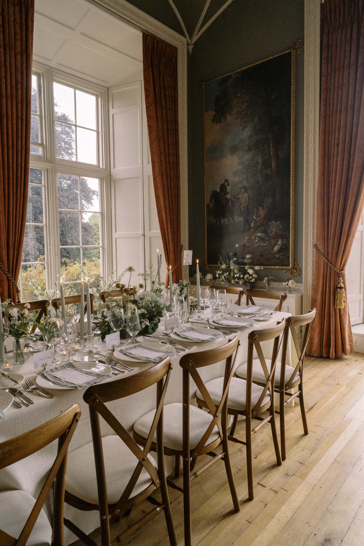 white tablescape with romantic details