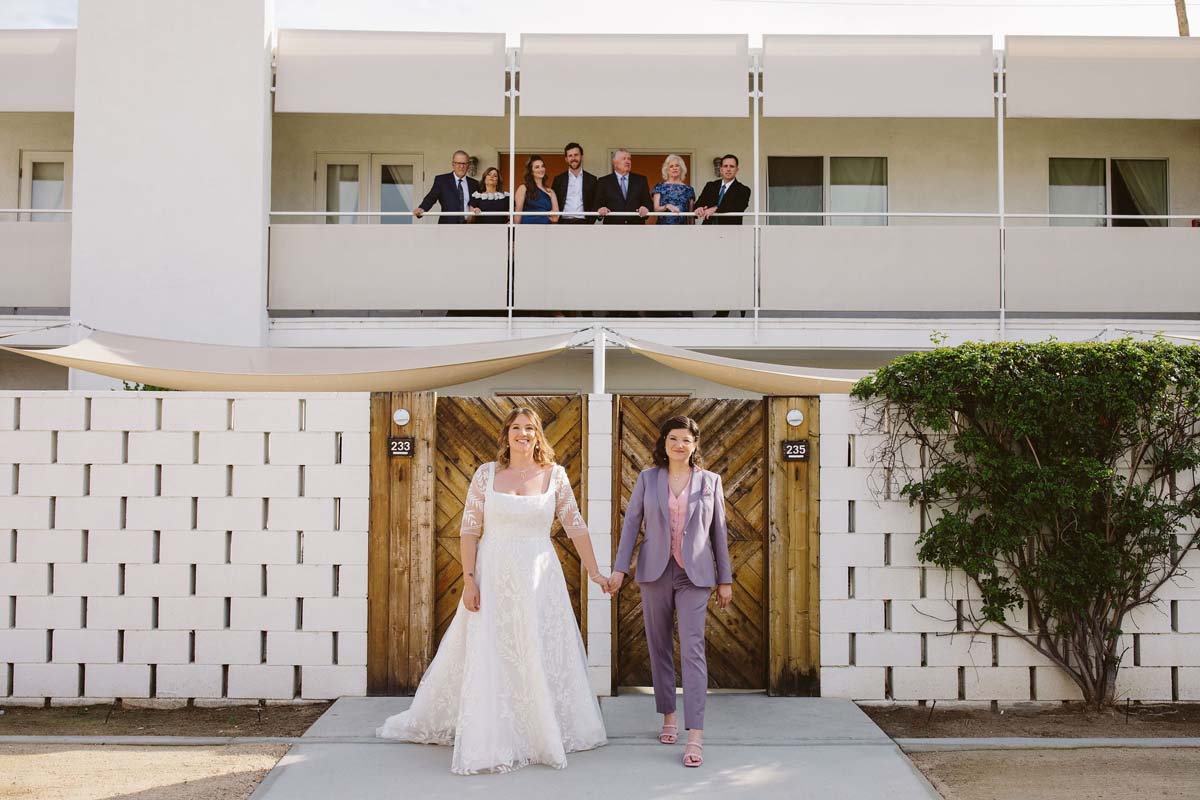 lesbian wedding portraits at ace hotel palm springs