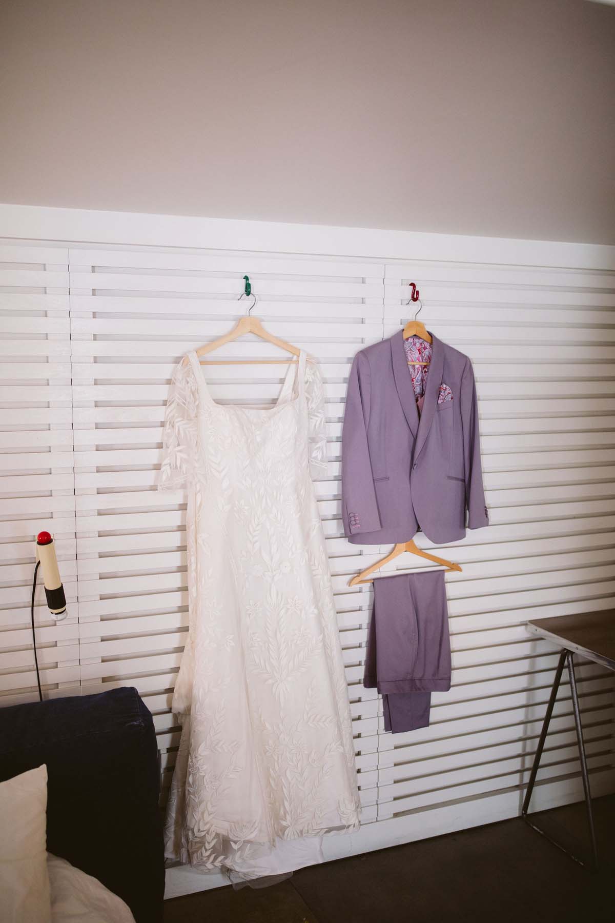 wedding dress and bridal suit