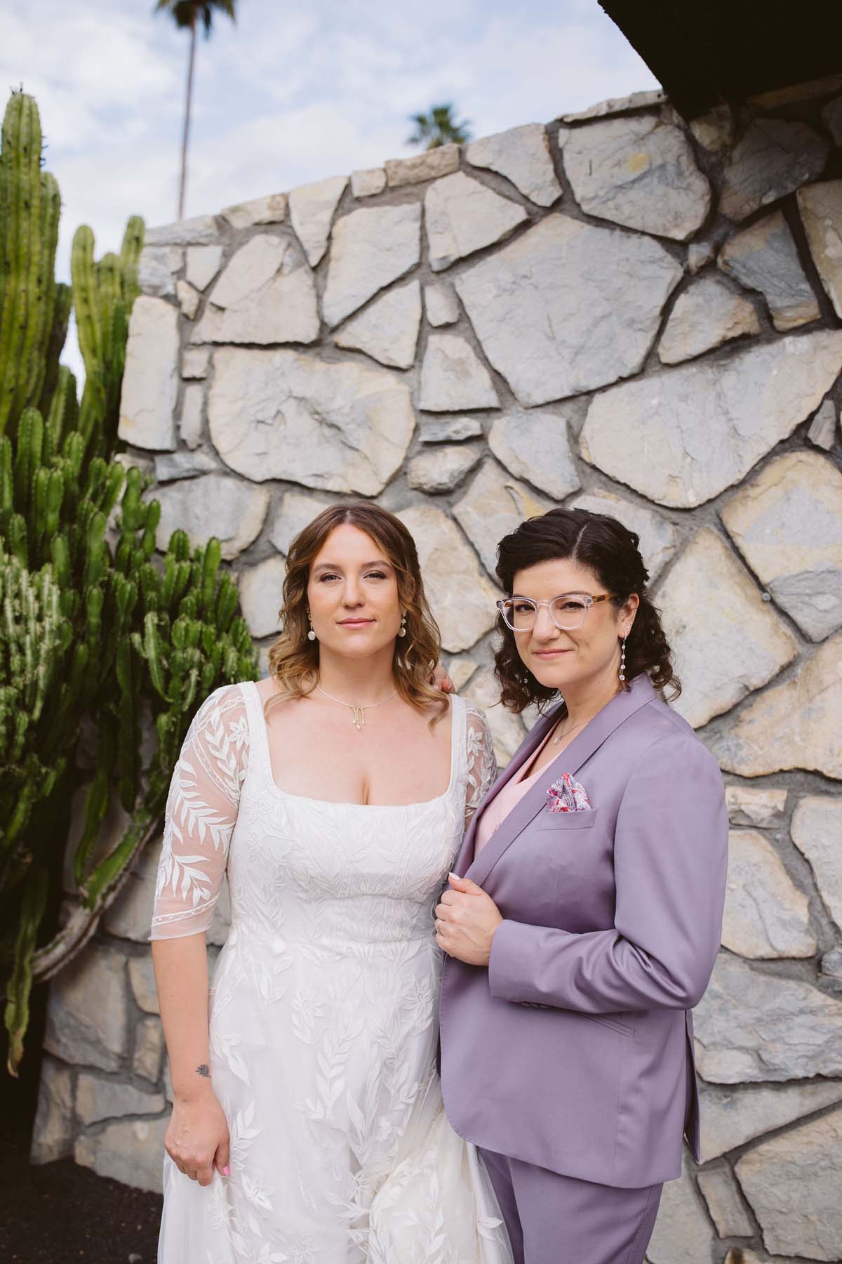 lesbian wedding portraits at ace hotel palm springs