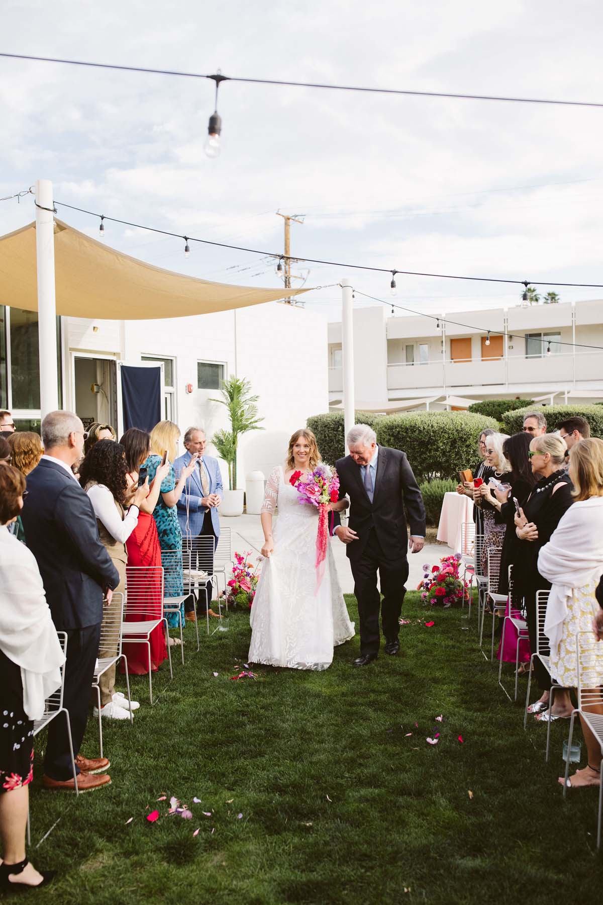 bride and father at ace hotel palm springs wedding