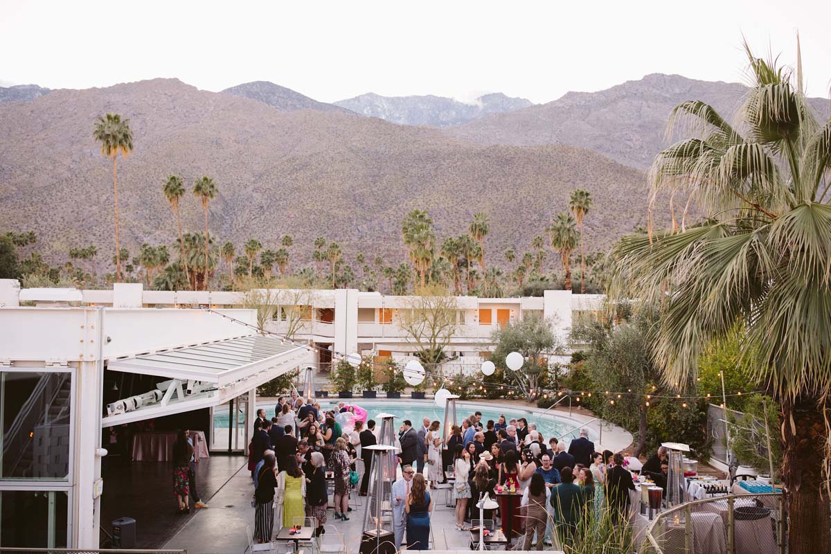 cocktail hour at ace hotel palm springs pool 