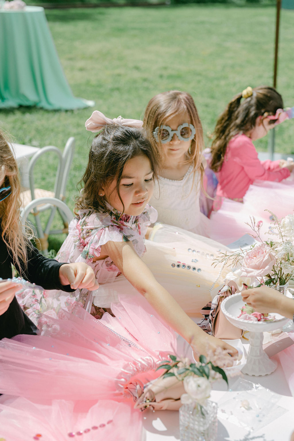 little girls at fashion show birthday party