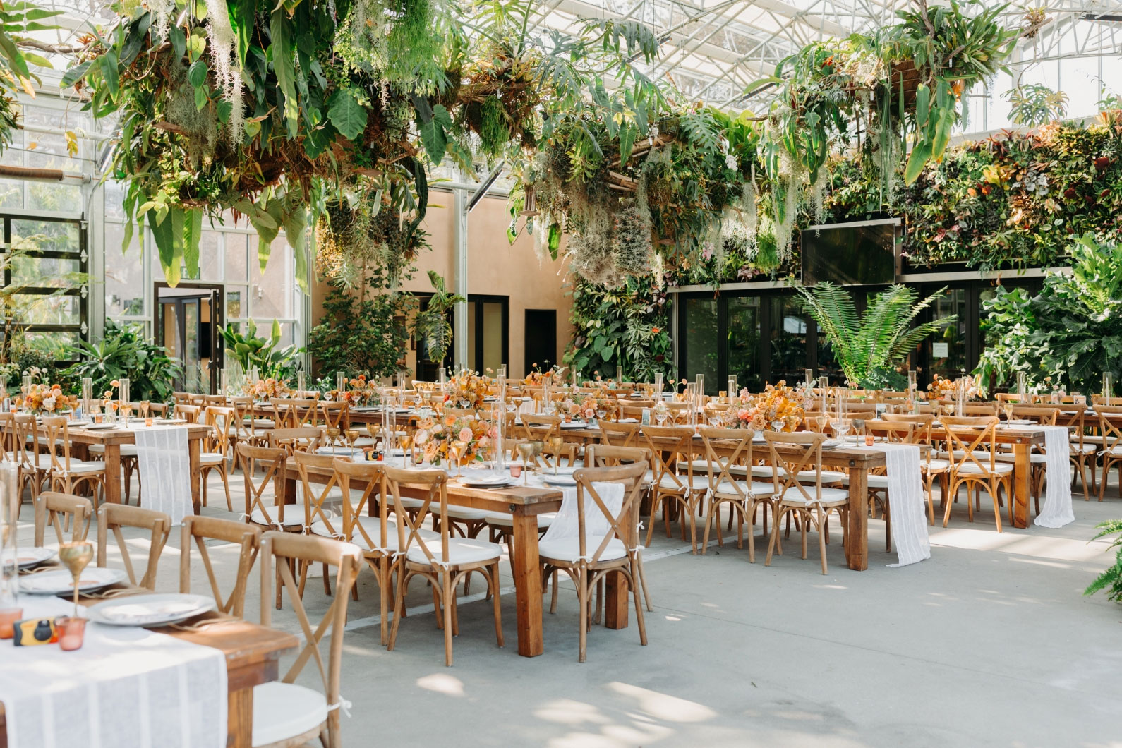 gorgeous greenhouse reception at san diego botanic garden wedding