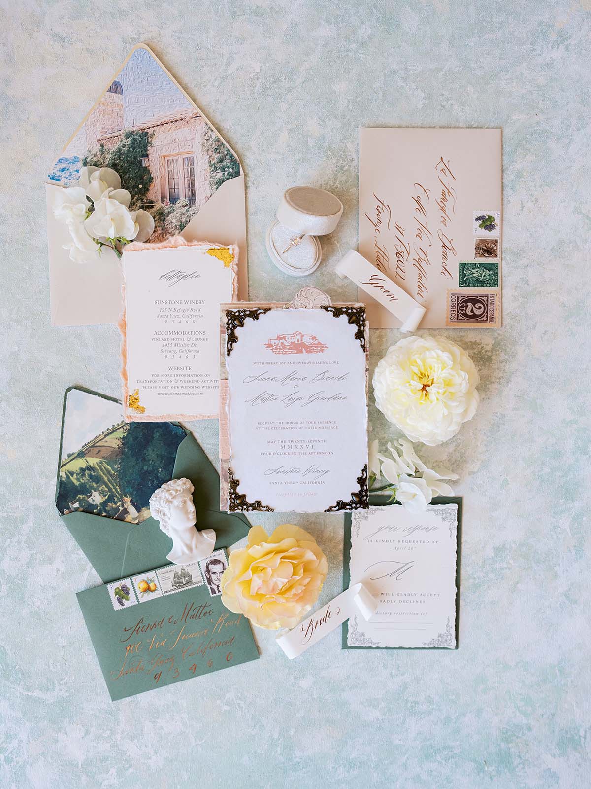 elegant italian inspired wedding invitations