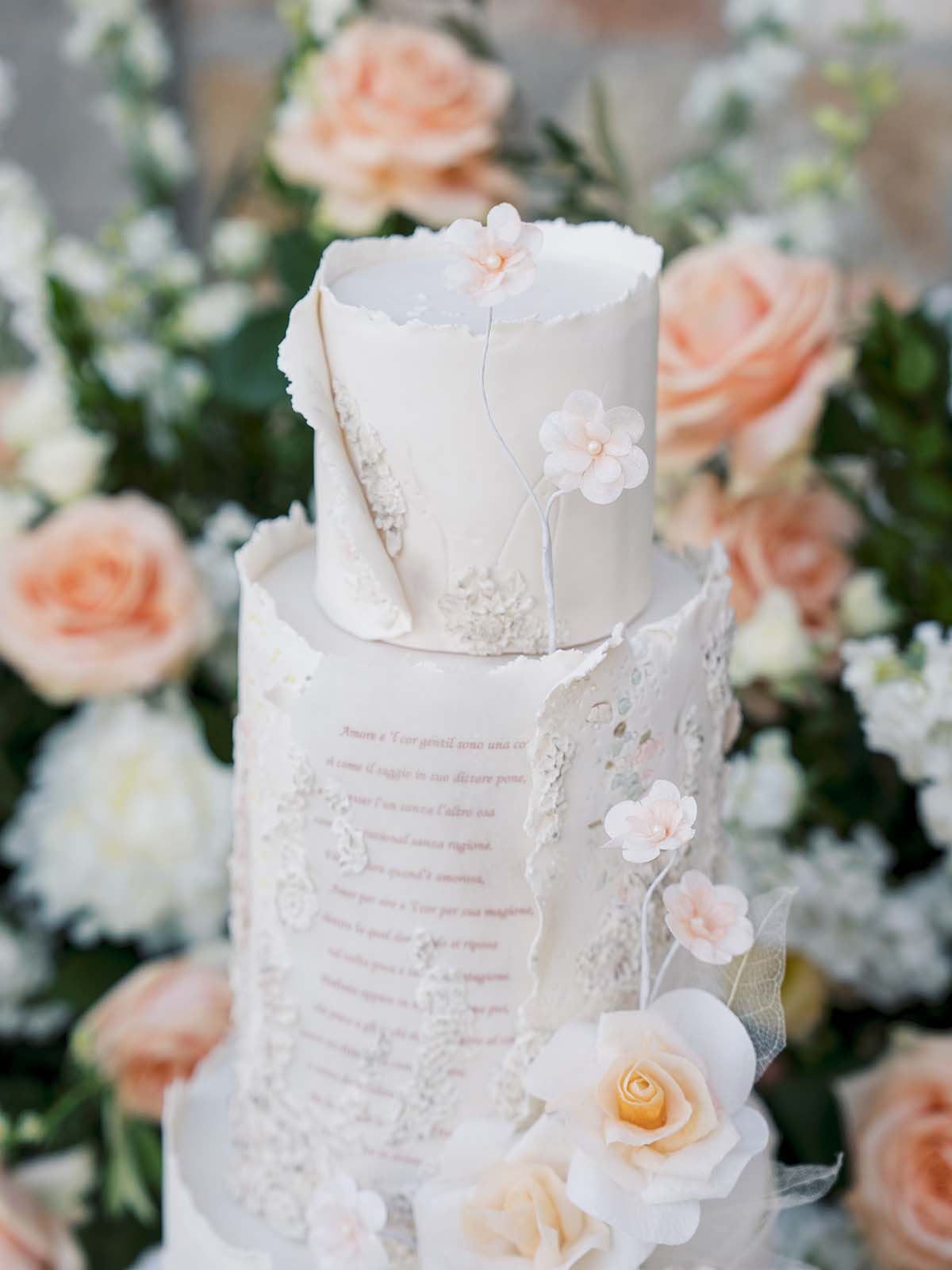 romantic italian inspired wedding cake