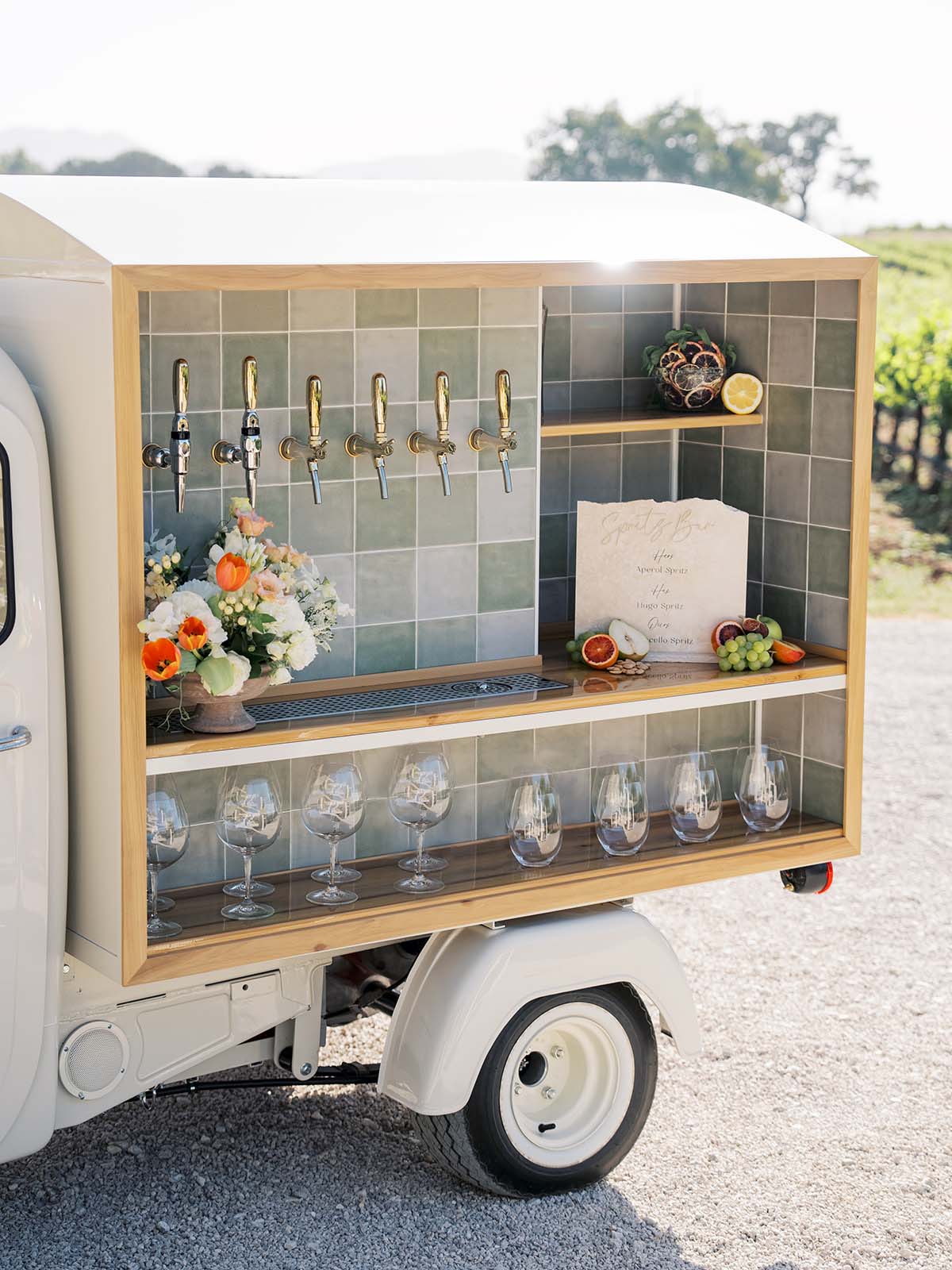 mobile bar at Sunstone Villa wedding