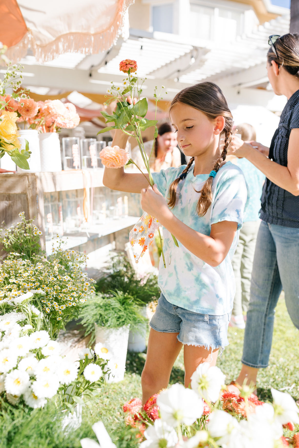 diy flower bar for girls birthday party