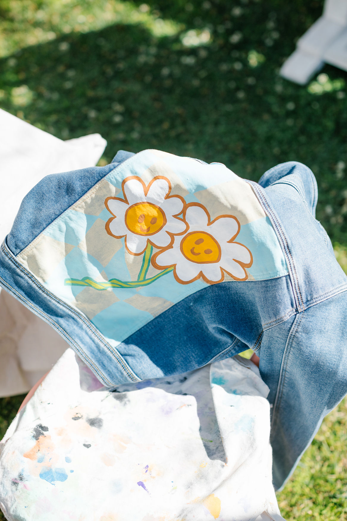 girls party craft idea denim jacket painting