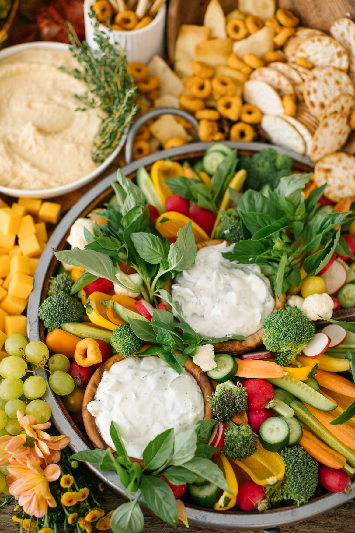 beautiful summer veggie board for party