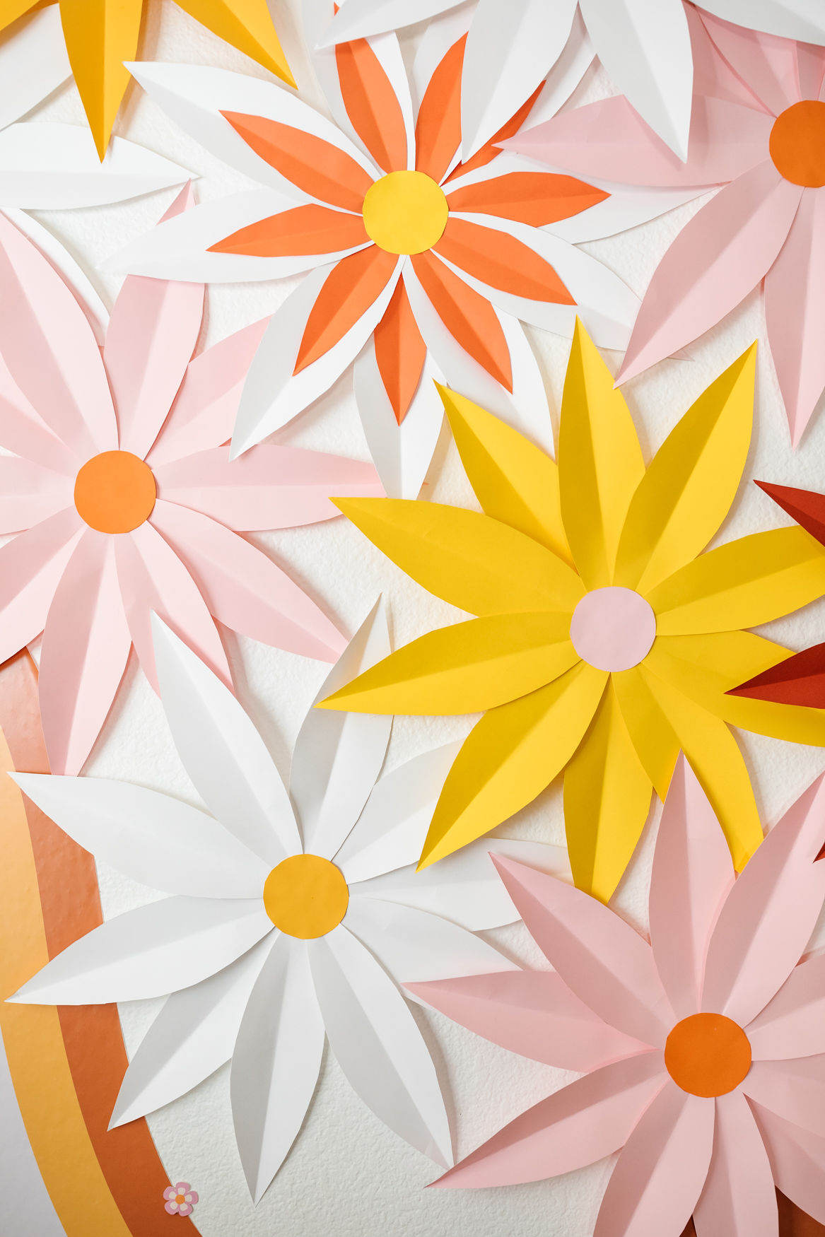 diy retro paper flowers for groovy birthday party