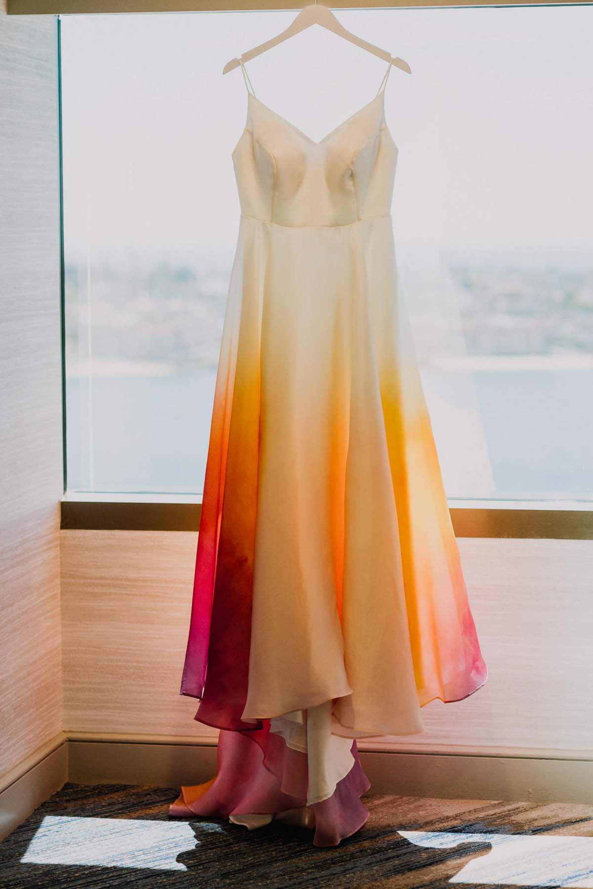 custom elizabeth dye colorful wedding dress