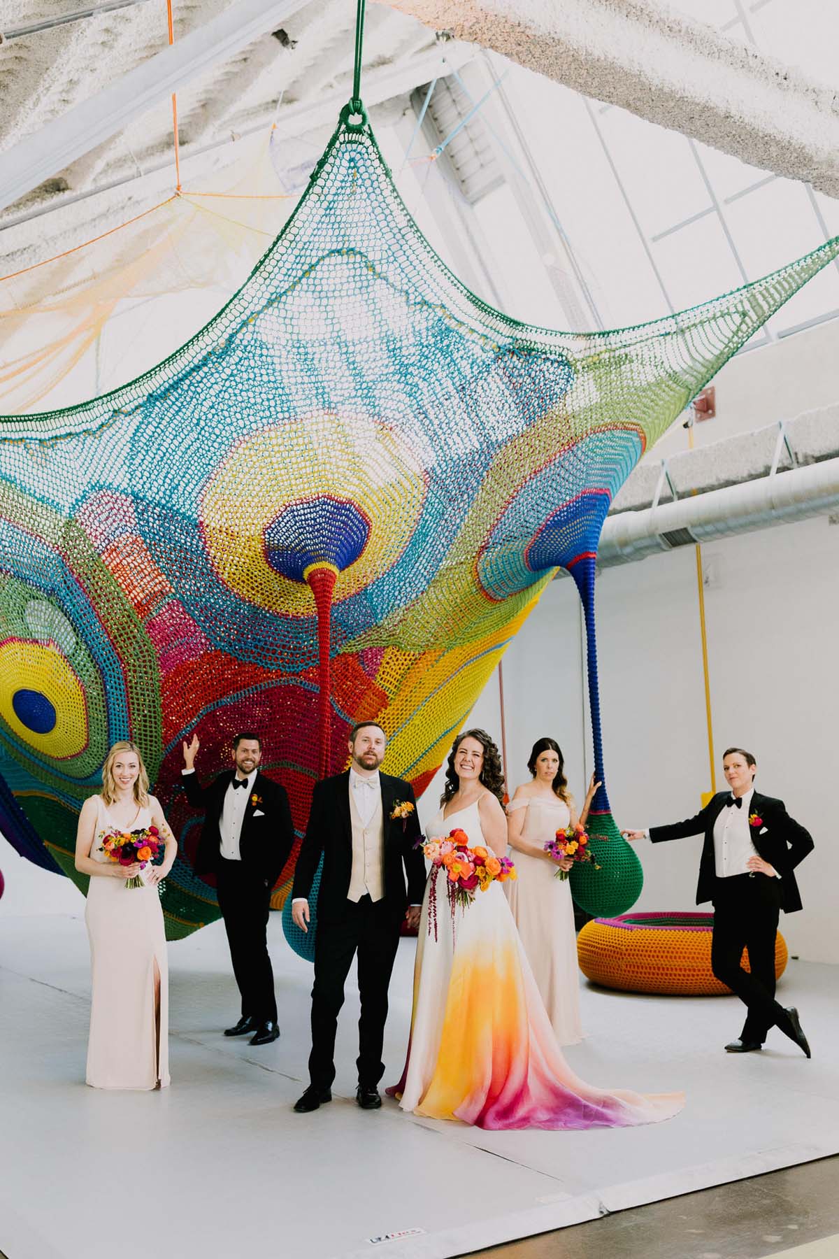 colorful wedding portraits at New Children's Museum San Diego wedding