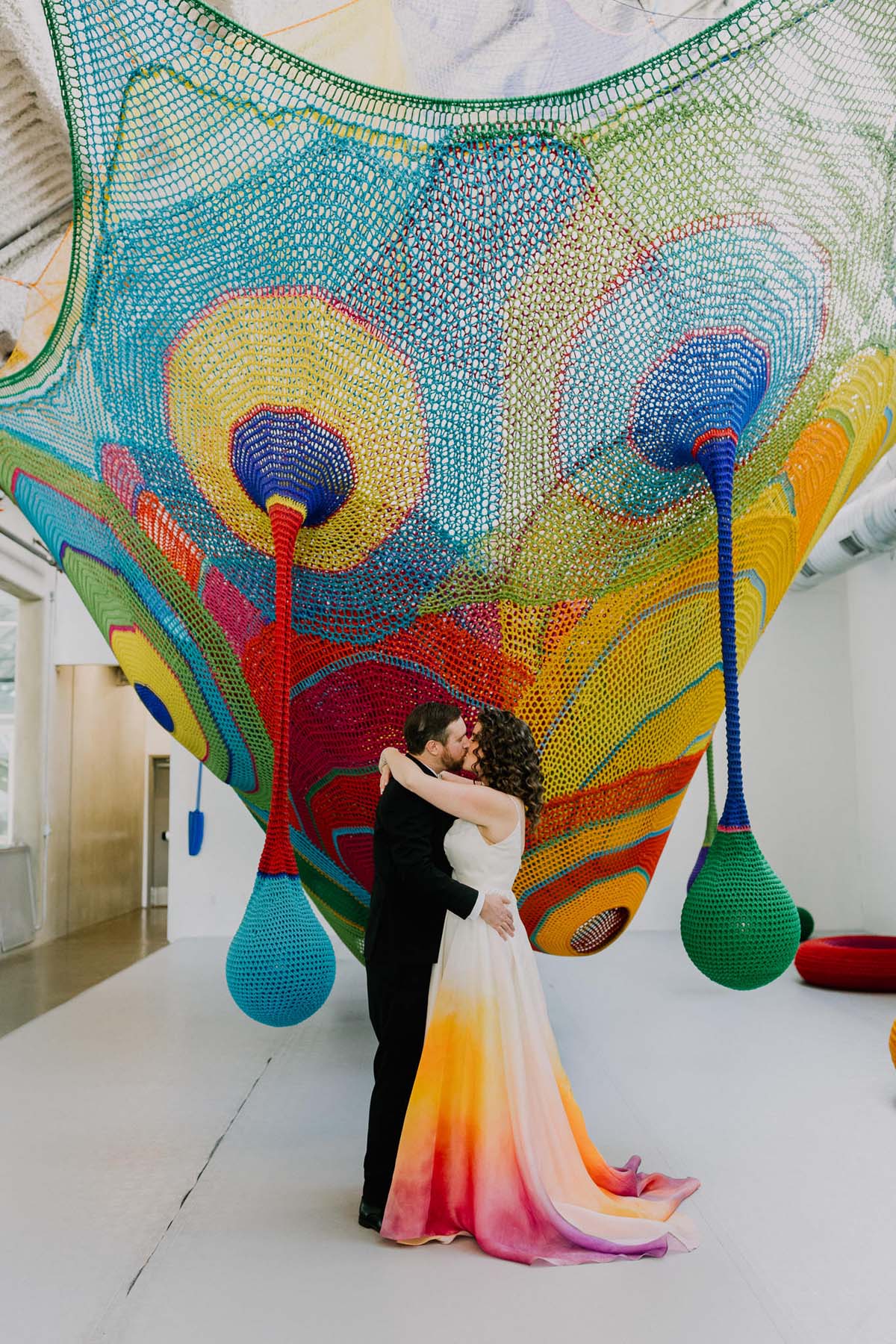 colorful wedding portraits New Children's Museum San Diego wedding