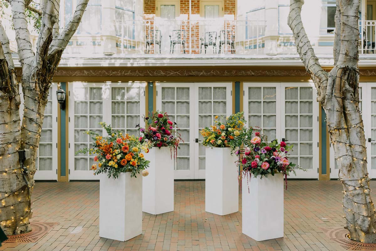 ceremony flowers at wedding