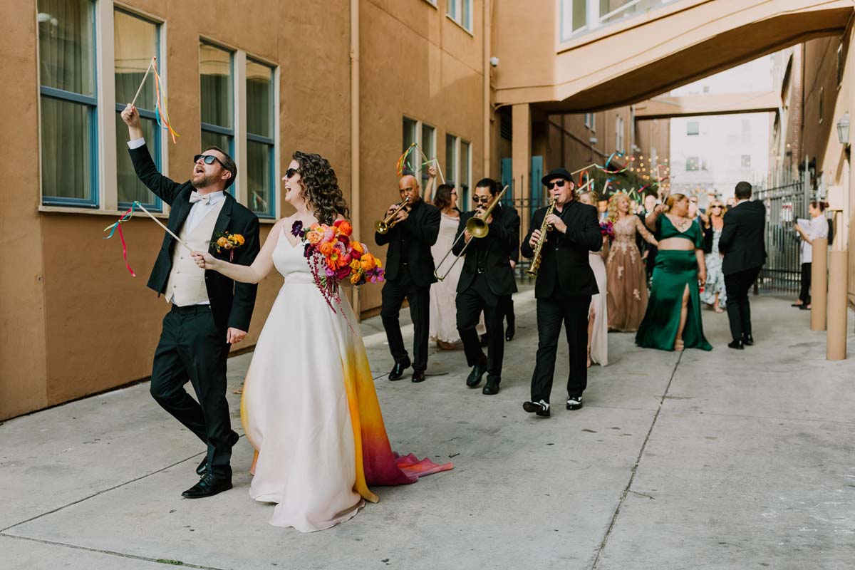 wedding parade for colorful san diego wedding