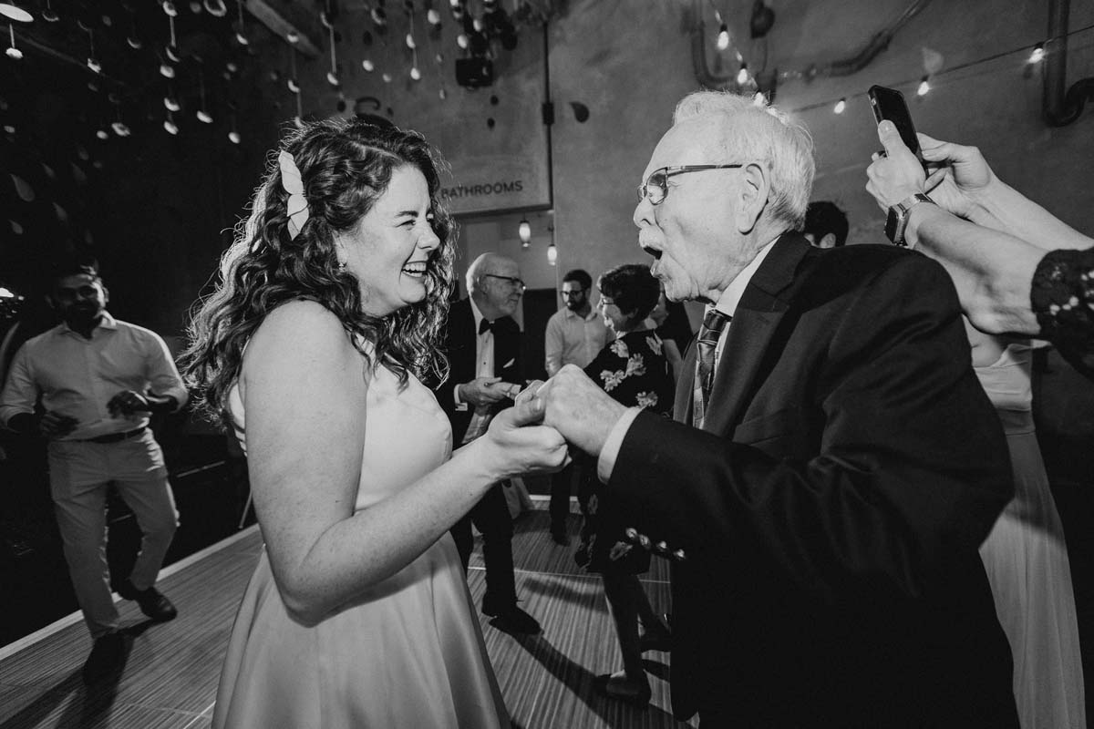 bride and father dancing