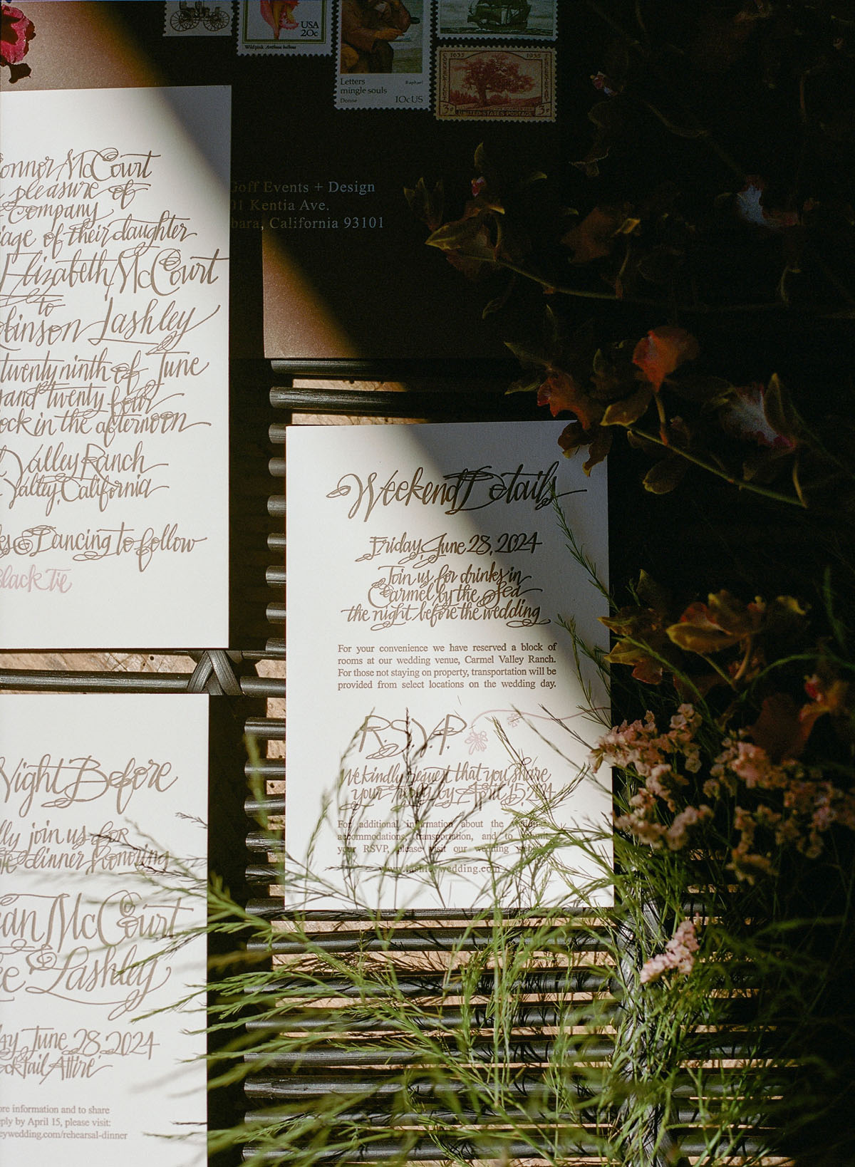 modern black handwritten wedding invitations