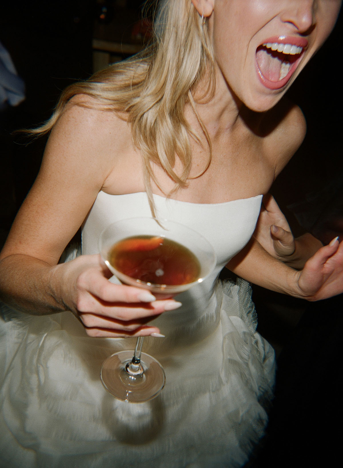 bride with cocktail at Carmel Valley Ranch wedding