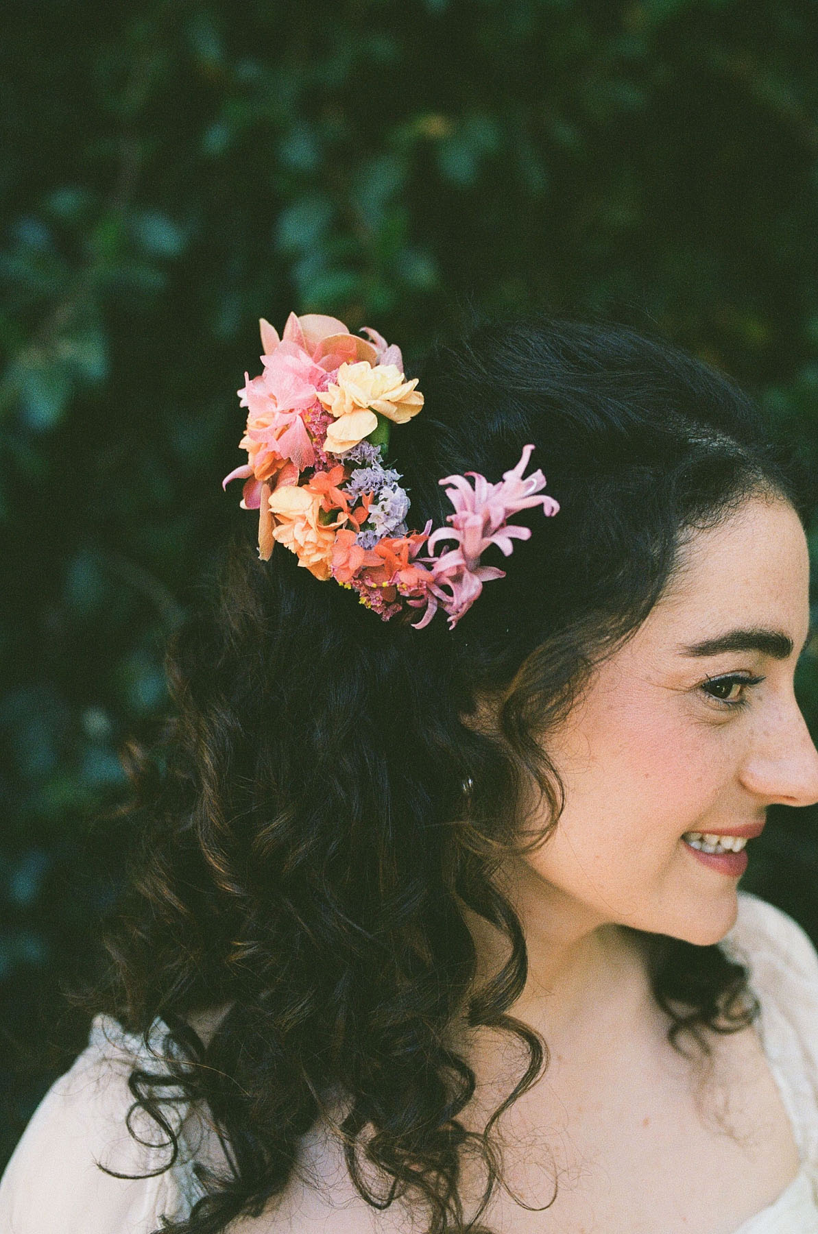 floral hair accessory for bride