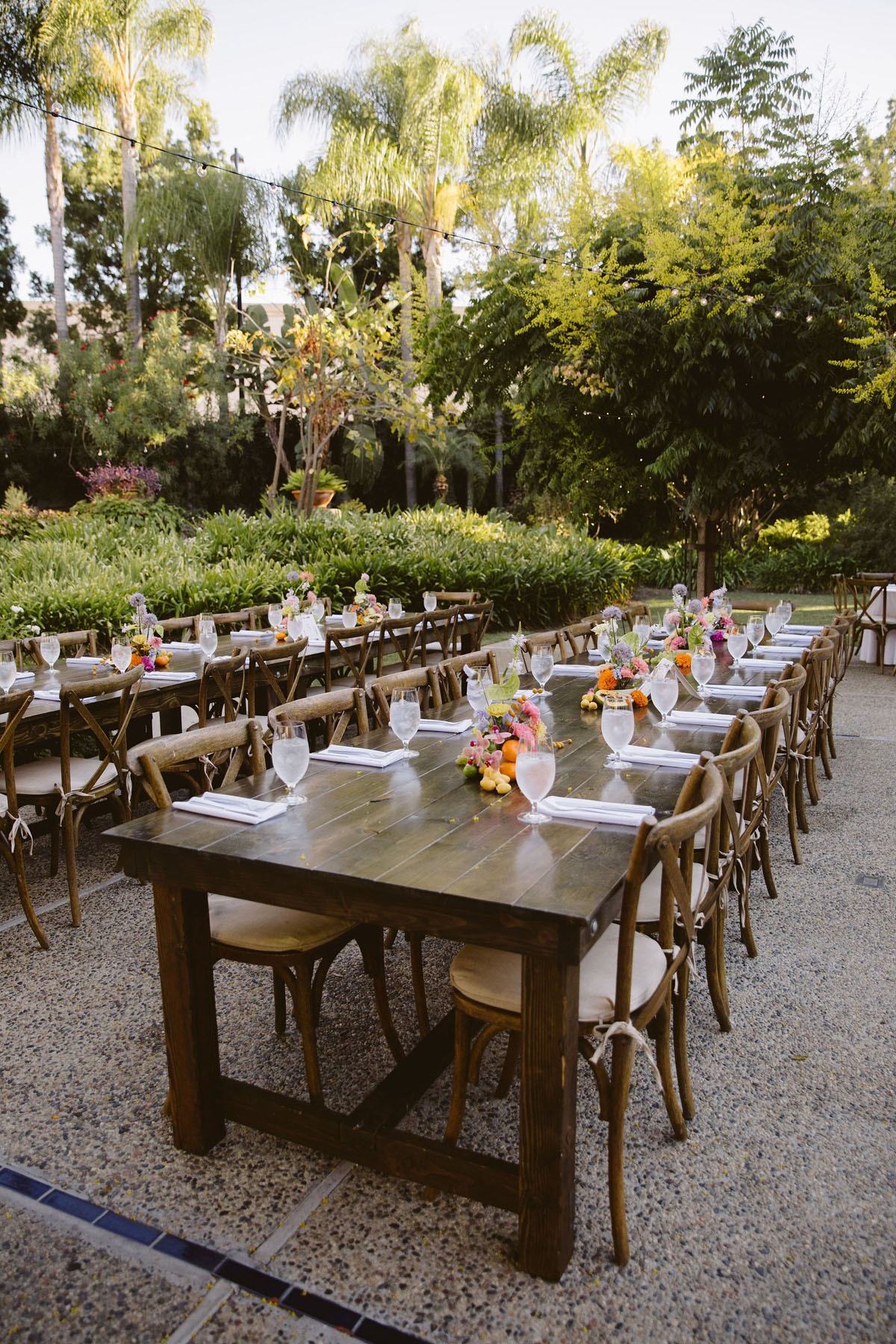 modern colorful wedding floral centerpieces with fruit